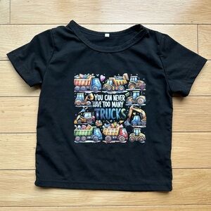 Black Kids T-Shirt with Truck Print